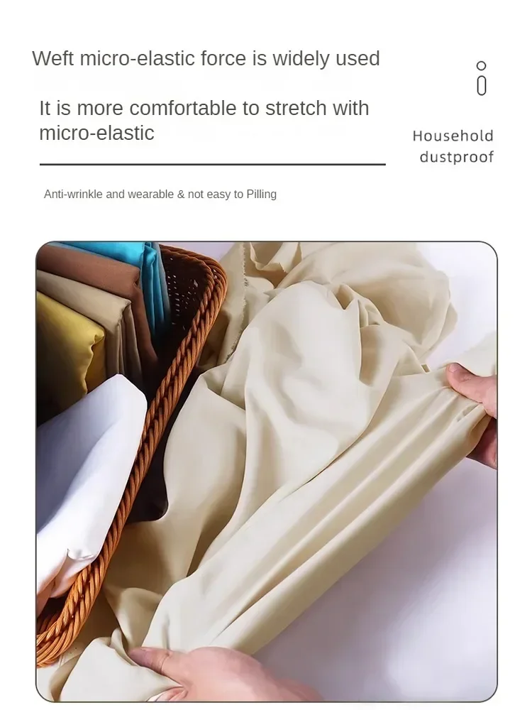 Silky Smooth Polyester Cotton Lining Fabric Summer By Meters for Dress Jacket Skirt Sewing Inner Cloth Thin Anti-wrinkle Plain thumbnail 4