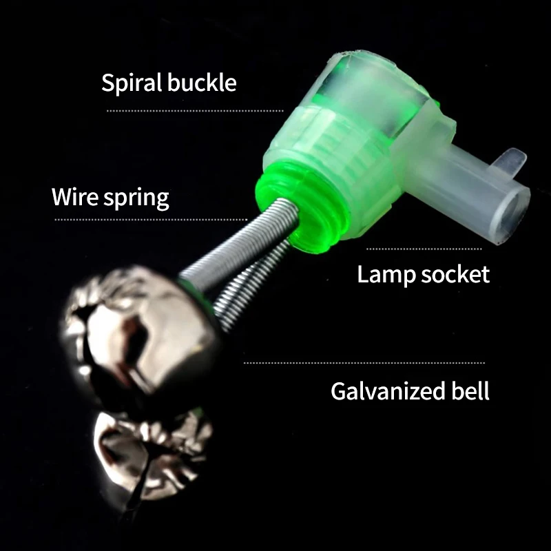 5/10pcs Fishing Bite Alarms Fishing Rod Bells Tip Clip Bells Ring Green ABS Fishing Accessory Outdoor Pole Fish Bites Indicators thumbnail 3