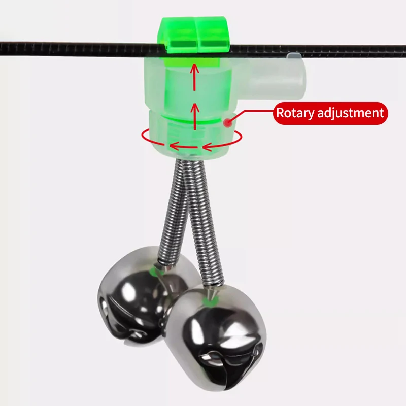 5/10pcs Fishing Bite Alarms Fishing Rod Bells Tip Clip Bells Ring Green ABS Fishing Accessory Outdoor Pole Fish Bites Indicators thumbnail 5
