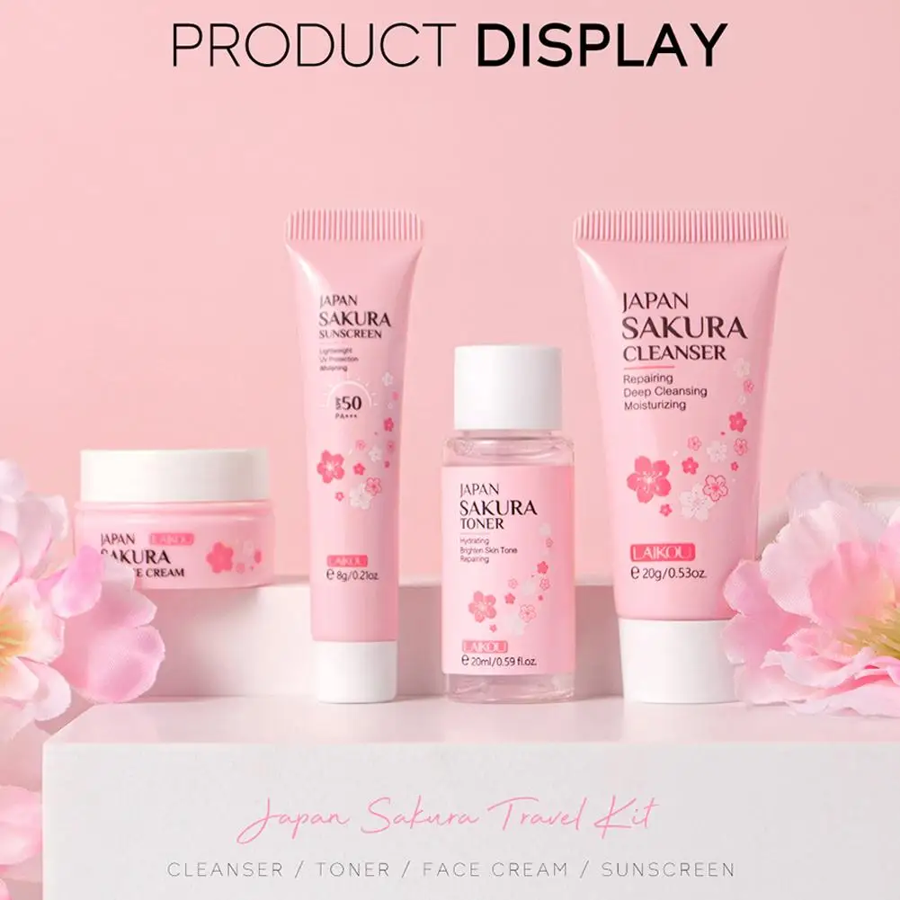 Sakura Skin Care Sets & Kits With Cleanser,Serum,Eye Cream,essence Cream Beauty Products For Women Gift Sets Routine Travel Kit thumbnail 6