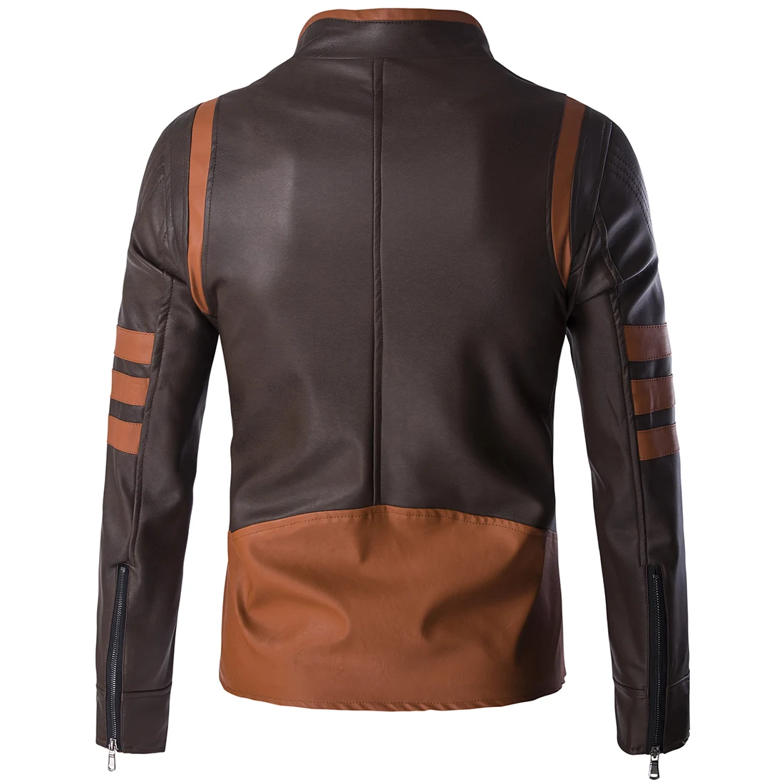 High-end Brand Men's Zipper Leather Jacket Wolverine Slim Fit Short Coat Retro Locomotive Logan Bomber PU Leather Jacket 5XL-M thumbnail 2