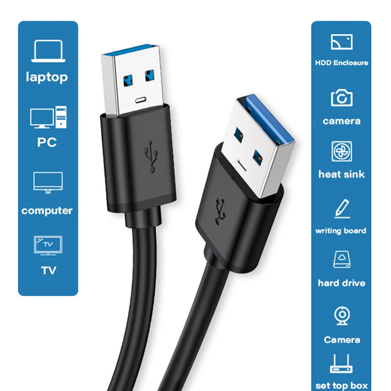 USB 3.0 Extension Cable USB Male to Male 5Gbps Fast Transmission Data Cable USB3.0 For Computer Laptop to Mobile Hard Drive TV thumbnail 2