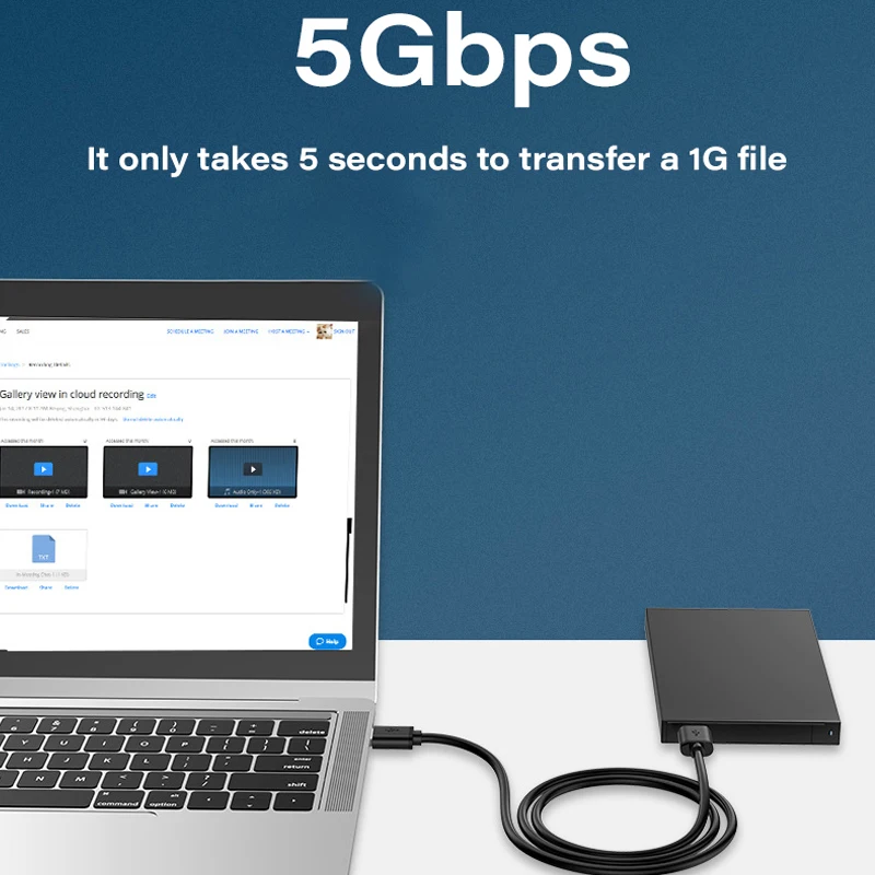 USB 3.0 Extension Cable USB Male to Male 5Gbps Fast Transmission Data Cable USB3.0 For Computer Laptop to Mobile Hard Drive TV thumbnail 4