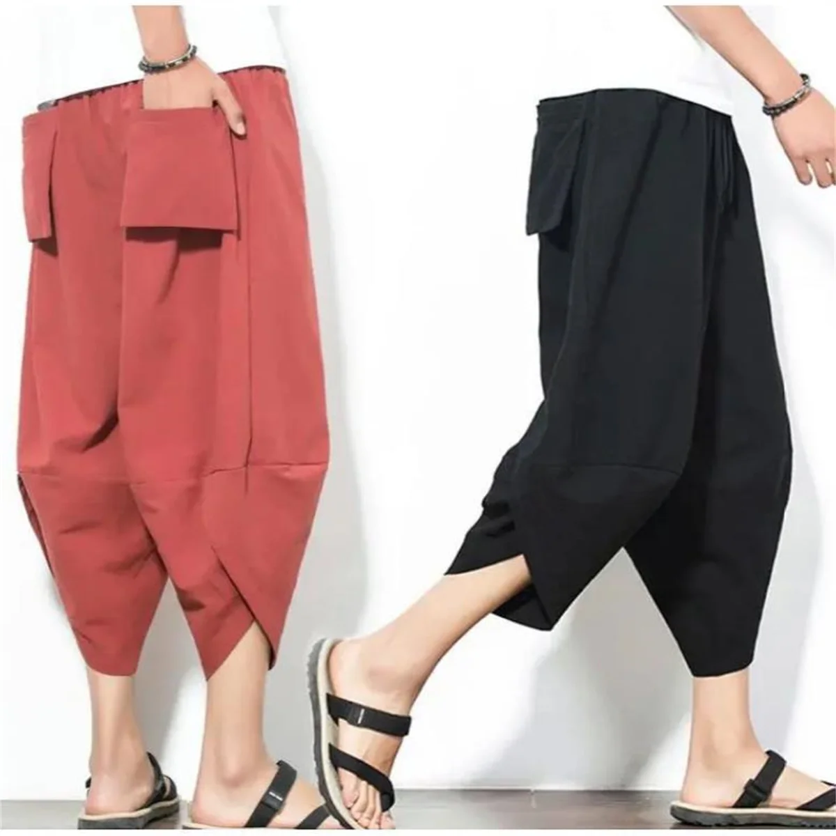 Streetwear Cross Pants Men’s Harajuku Casual Harem Pants Male Baggy High Quality Jogger Sweatpants Woman Large Size Summer Men thumbnail 4