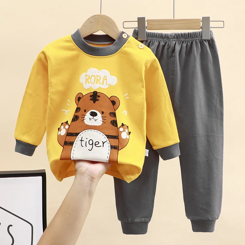 Autumn Kids Cartoon Pajama Sets Spring Girls Boys Print Sleepwear Suits Baby Long Sleeve T-Shirt+Pants 2Pcs Outfits Clothes 0-8Y thumbnail 5