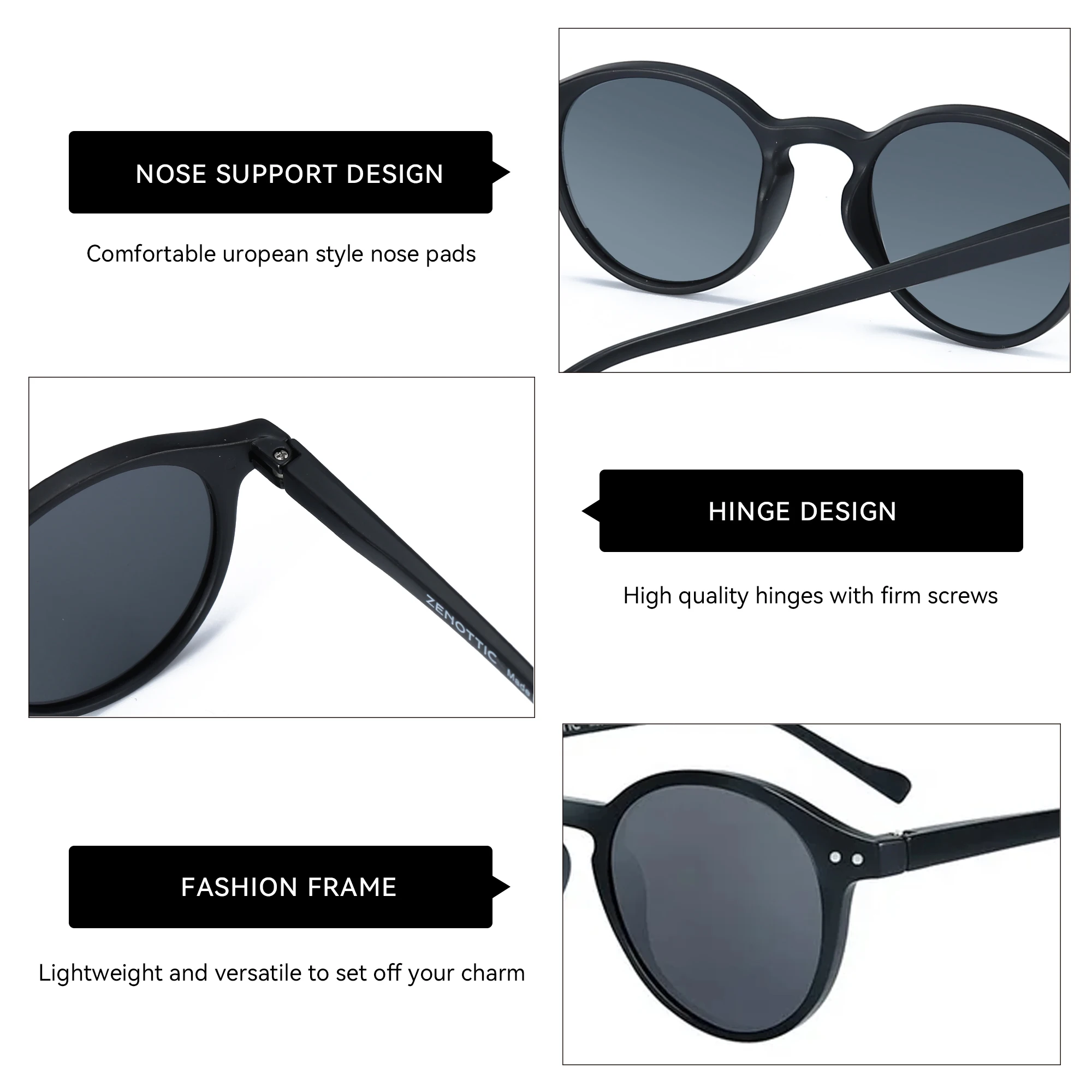 ZENOTTIC (S Size) Retro Circular Polarized Sunglasses 2026 2025 Men Women Vintage Small Round Sun Glasses UV400 Goggles Shades thumbnail 5