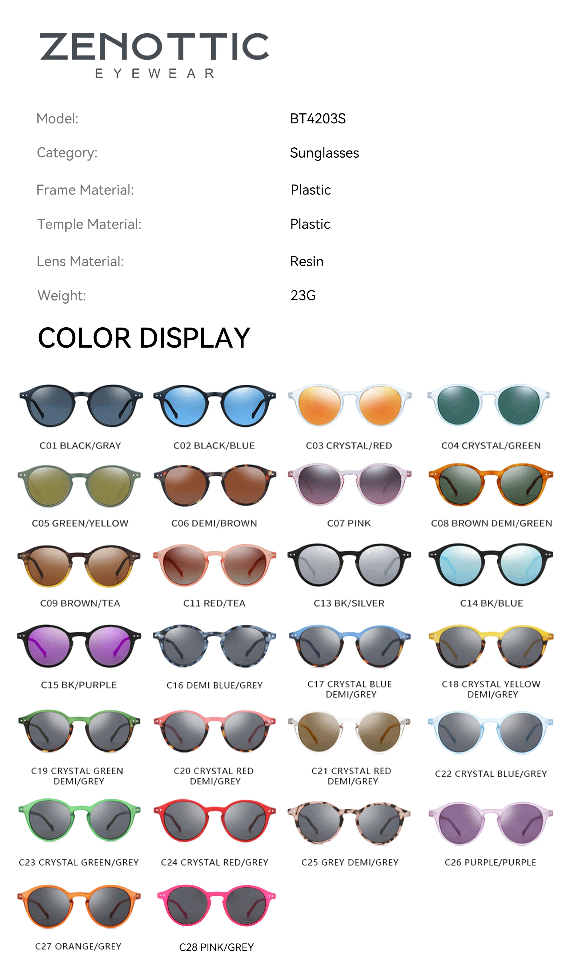 ZENOTTIC (S Size) Retro Circular Polarized Sunglasses 2026 2025 Men Women Vintage Small Round Sun Glasses UV400 Goggles Shades thumbnail 3