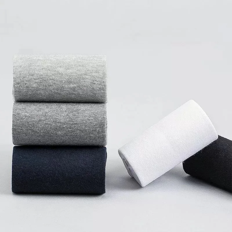 High Quality Men‘s Socks Cotton Casual Business Middle Black Breathable Male Crew Socks Dress Gifts Socks 5 Pairs Size38-45 thumbnail 4