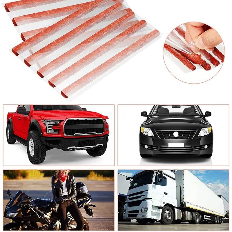 Motorcycle Car Tire Repair Strip Tubeless Tyre Wheels Puncture Plug Seal Tape Repair Tools Auto Vacuum Tire Repair Rubber Strip thumbnail 3