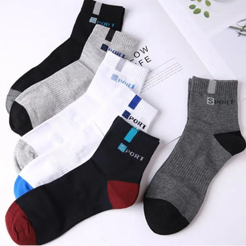 10/5/3pairs Breathable Con Sports Stockings Men Bamboo Fiber Autumn and Winter Men Socks Sweat Absorption Deodorant Business Sox thumbnail 3