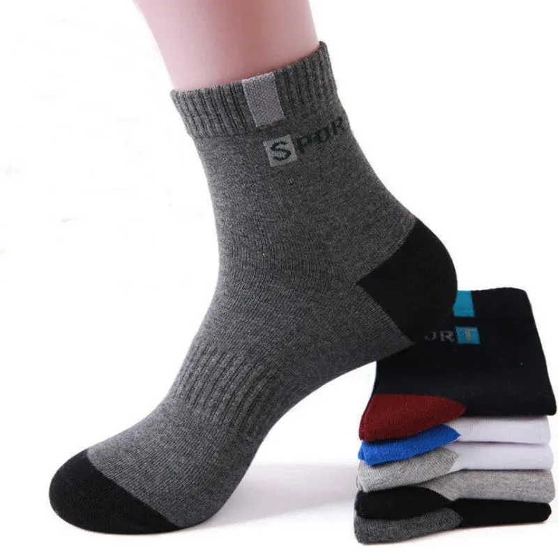 10/5/3pairs Breathable Con Sports Stockings Men Bamboo Fiber Autumn and Winter Men Socks Sweat Absorption Deodorant Business Sox thumbnail 4