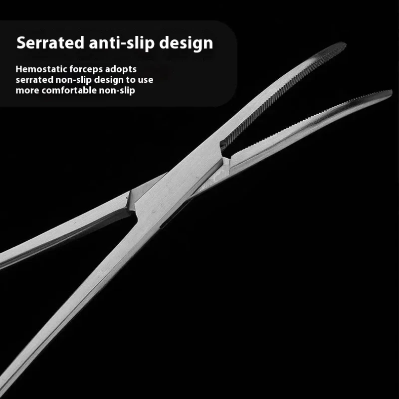 JUSTLANG Medical Hemostatic Forceps Stainless Steel High Hardness Straight Head Elbow Surgical Suture Forceps 125mm/160mm thumbnail 5