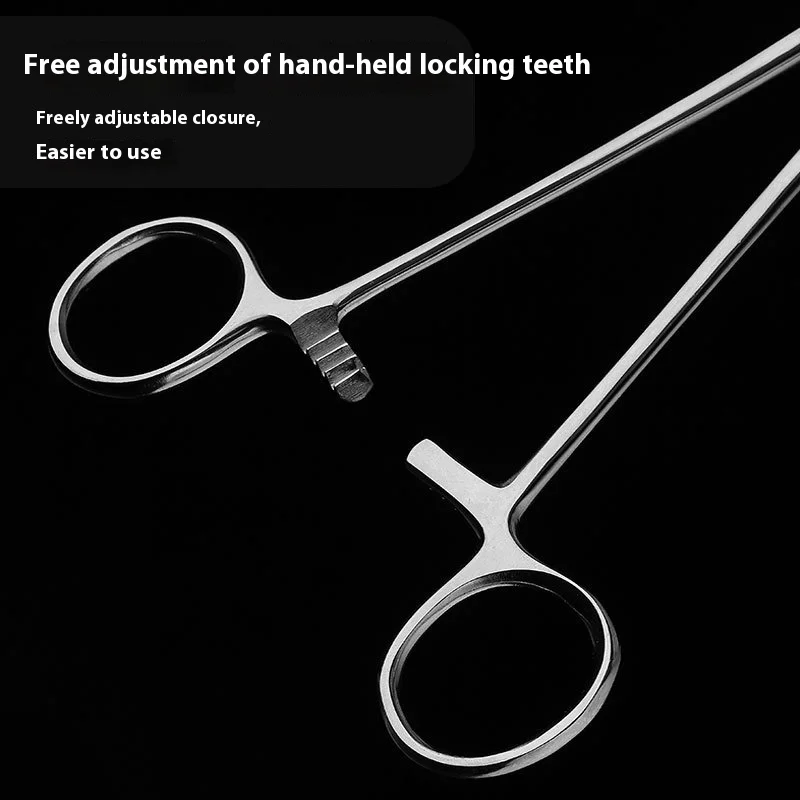 JUSTLANG Medical Hemostatic Forceps Stainless Steel High Hardness Straight Head Elbow Surgical Suture Forceps 125mm/160mm thumbnail 3