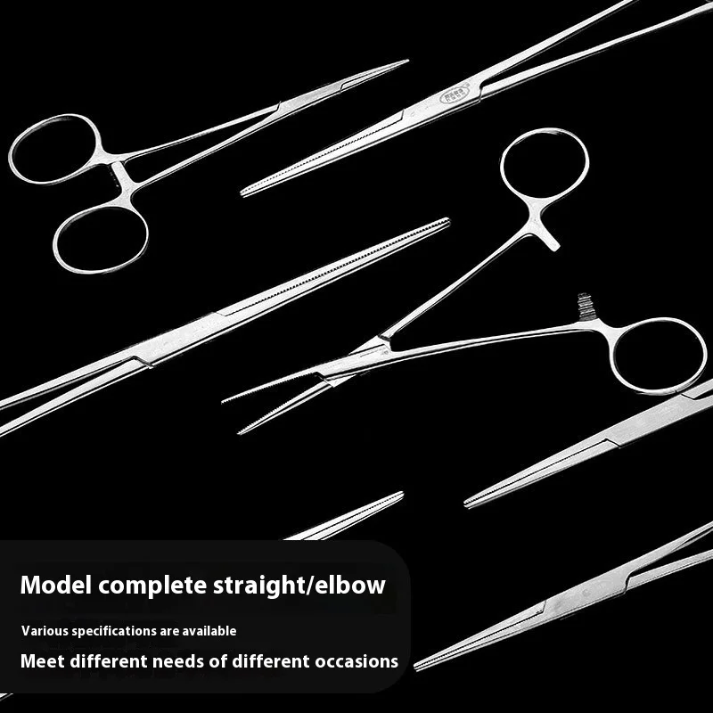 JUSTLANG Medical Hemostatic Forceps Stainless Steel High Hardness Straight Head Elbow Surgical Suture Forceps 125mm/160mm thumbnail 4