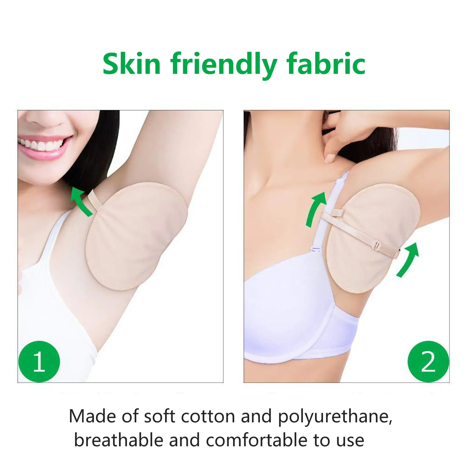 1Pair Underarm Sweat Pad Reusable Dress Clothing Absorb Armpit Sweat Perspiration Pads Absorbent Deodorant Pad For Woman Men thumbnail 2