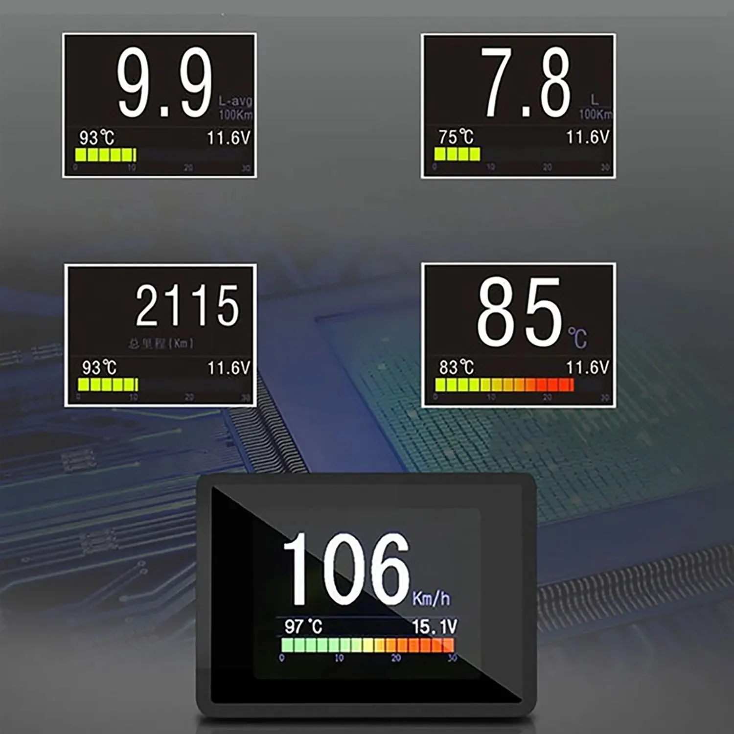 A203 OBD2 On-board Computer A203 Car Digital Computer Trip Display Speed Fuel Consumption Temperature Gauge OBD2 Scanner thumbnail 2