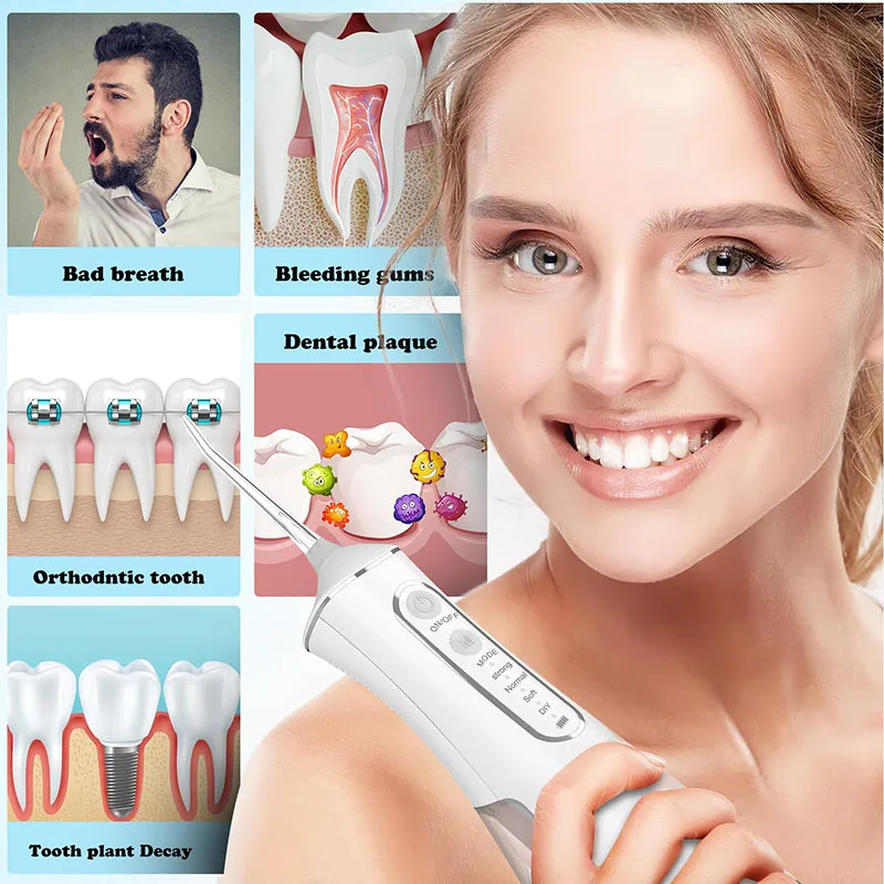 Professional Flossing Cordless Travel Electric 360 Rotating Nozzle Ipx7 1200mah Waterproof Oral Irrigator Water Dental Flosser thumbnail 3