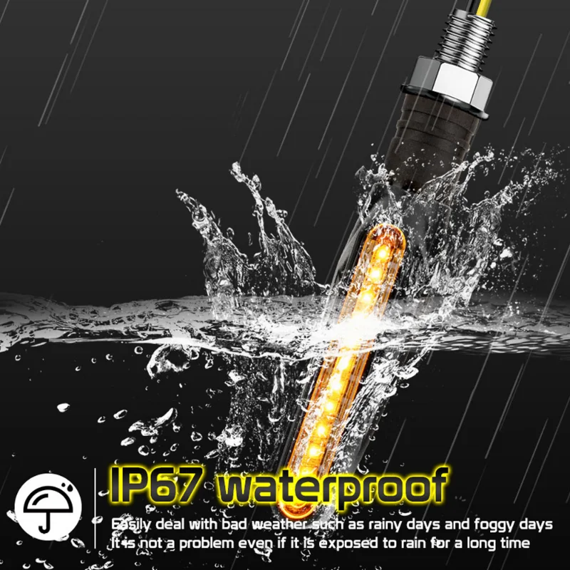 1PC Mini Motorcycle LED Turn Signal Lights Amber Flashing Light Blinker Turn Signal lamp 12V Moto Indicator Lamp Accessorie thumbnail 3