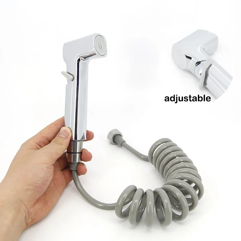 ABS Adjustable silver Handheld Toilet Bidet Sprayer Hand Faucet Shower wc Head Spray Bathroom Self Cleaning For Sanitary Shattaf thumbnail 2
