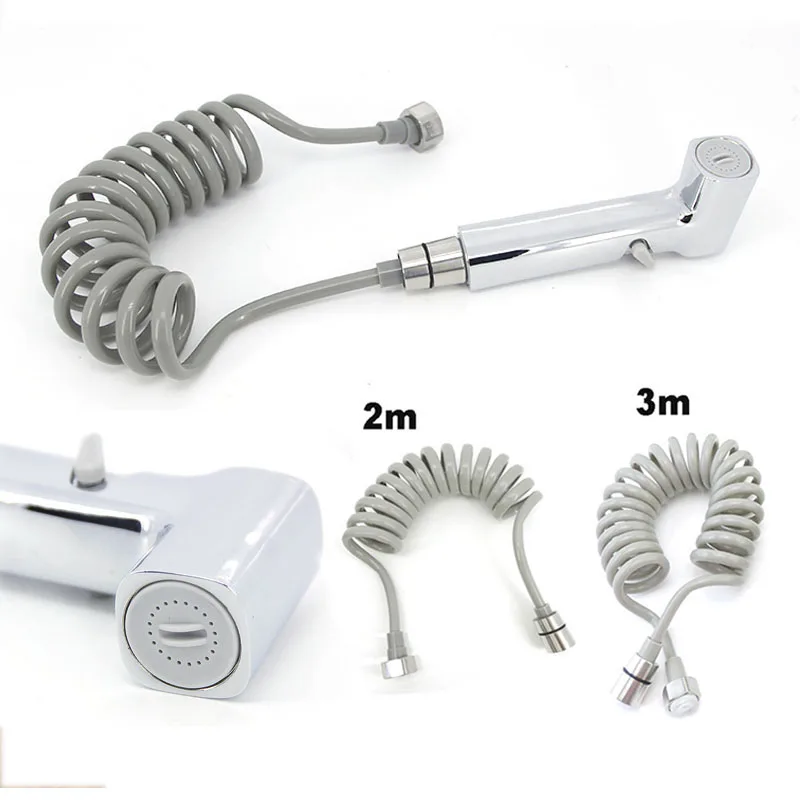 ABS Adjustable silver Handheld Toilet Bidet Sprayer Hand Faucet Shower wc Head Spray Bathroom Self Cleaning For Sanitary Shattaf thumbnail 3