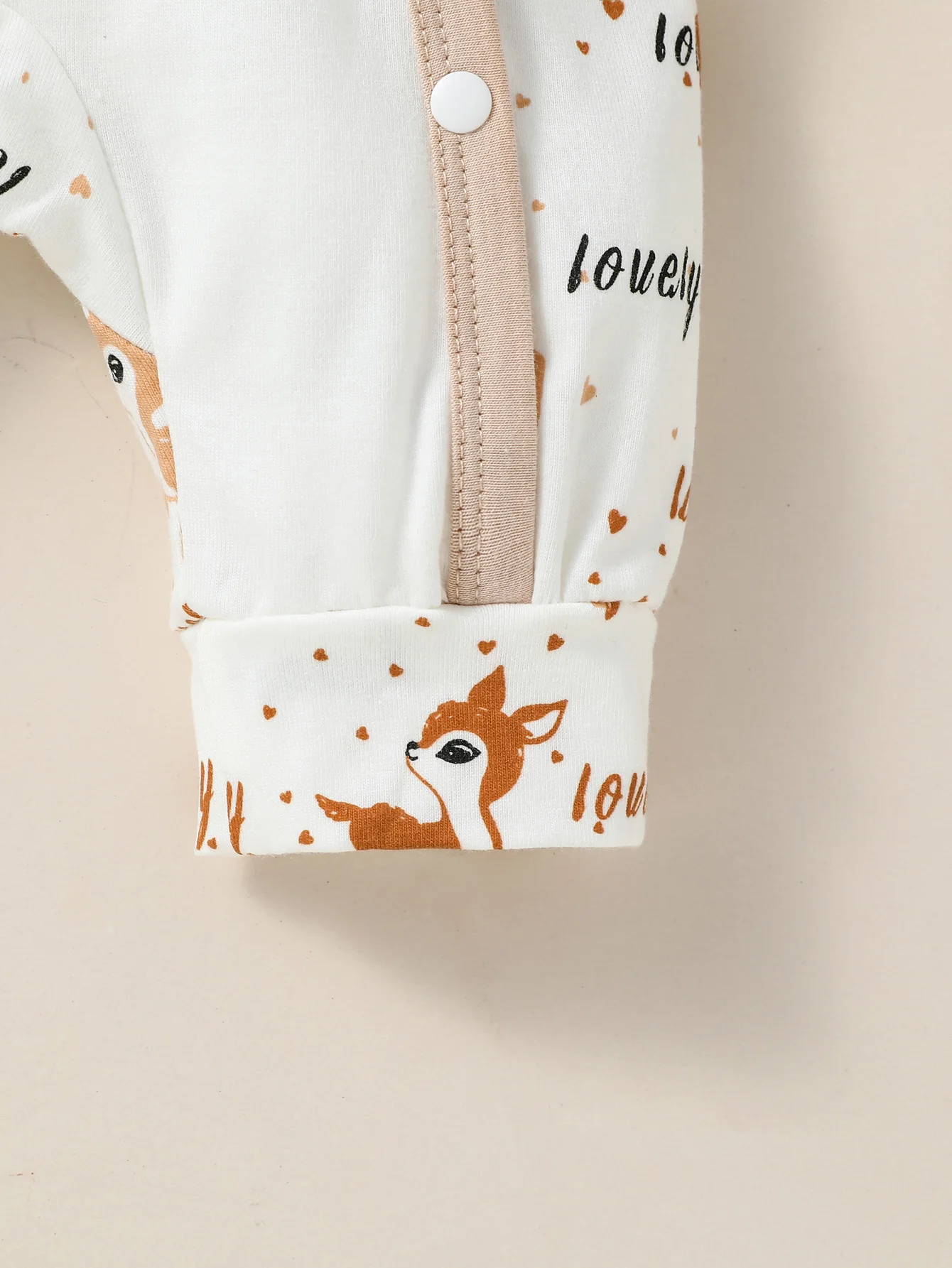 4PCS Baby unisex Long Sleeve Round Neck Animal Print With Button Casual  Jumpsuit +Bib+Hat+Gloves thumbnail 6