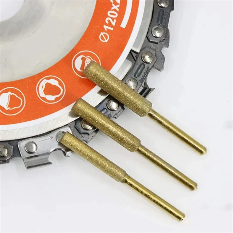 6Pcs Diamond Coated Cylindrical Burr High Hardness Electric Chainsaw File 4/4.8/5.5mm Chainsaw Sharpener Stone Grinding Tools thumbnail 4