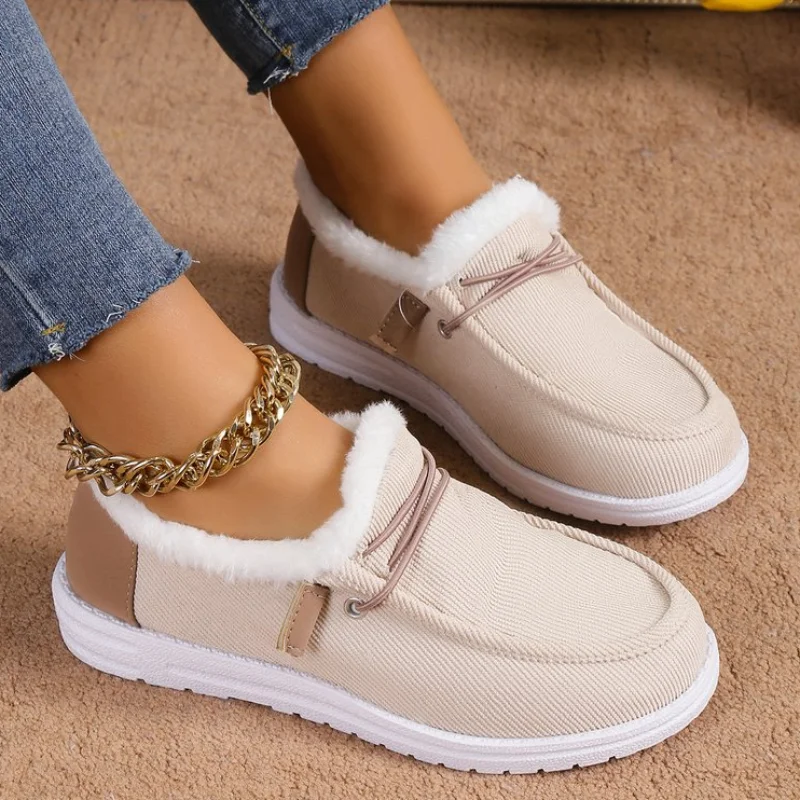 Casual Flats Cotton Boots Winter New Sport Platform Fashion Work Shoes Women Winter New Luxury Hot Plush Boots thumbnail 2