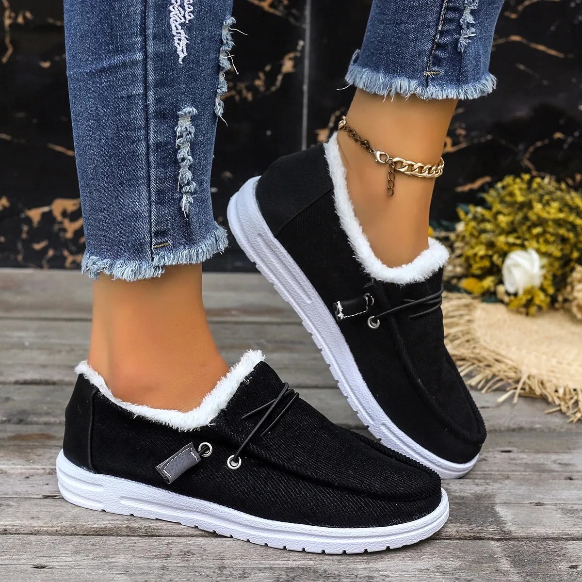 Casual Flats Cotton Boots Winter New Sport Platform Fashion Work Shoes Women Winter New Luxury Hot Plush Boots thumbnail 6