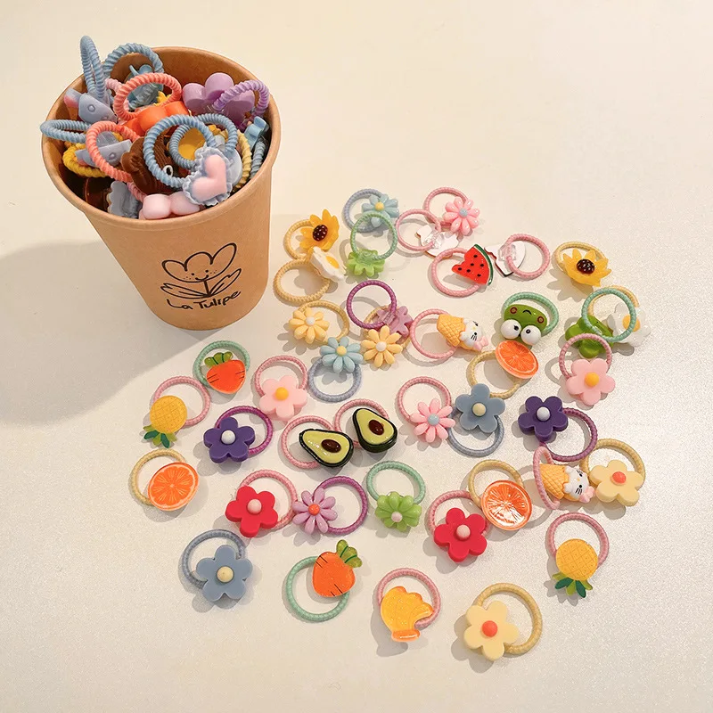 Baby thumb hair circle children's rubber band lovely girl's hair accessories tie hair rubber band does not hurt hair and has thumbnail 4