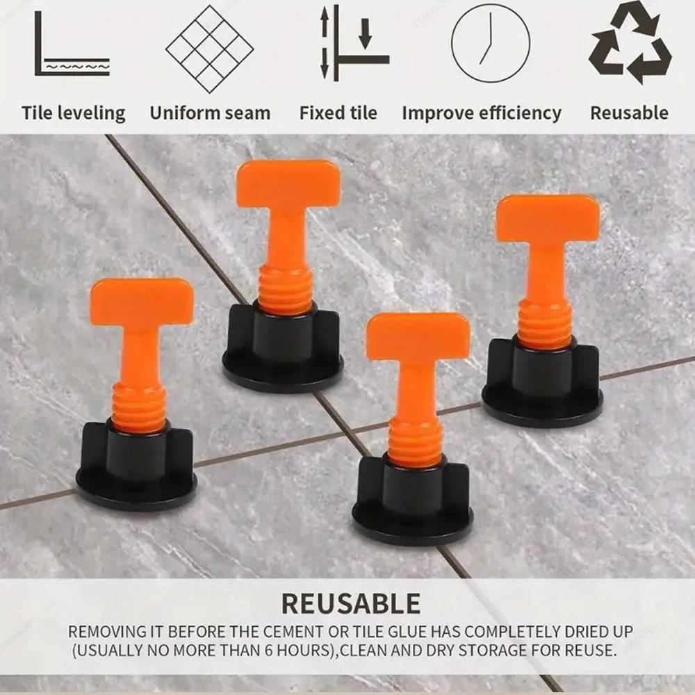 11-204Pcs Floor Ceramic Tile Leveling System Clips Spacers Porcelain Leveler Kit Construction Tools For Tile Laying Wall Fixing thumbnail 2