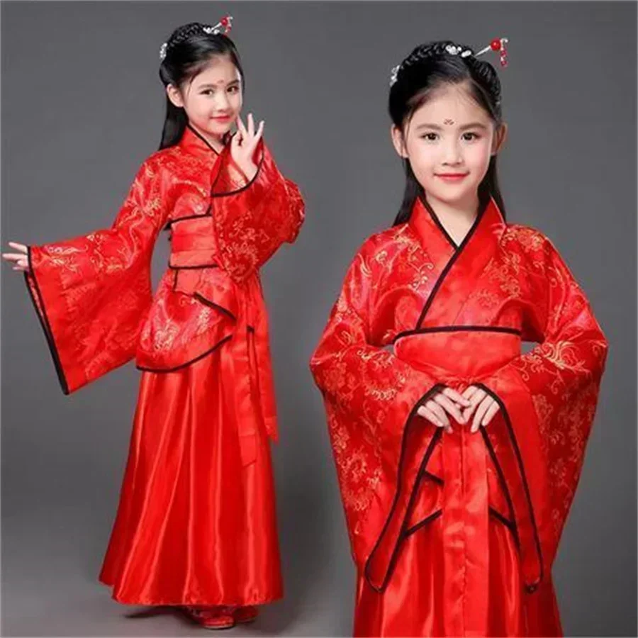 Traditional Chinese Lion Dance Costume Folk Dance Costume Hanfu Dress for Girl Kids Children Girls Lion Dance China Clothing thumbnail 2