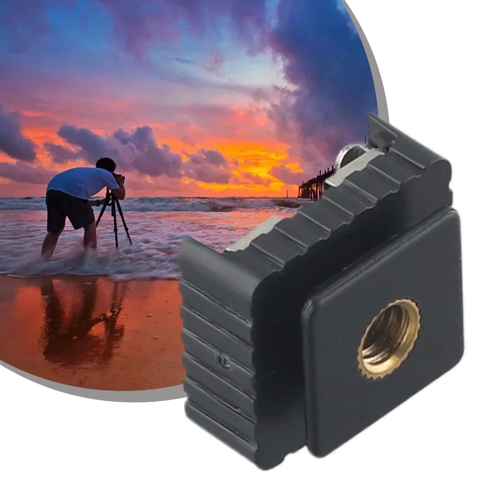 Flash Hot Shoe Bracket Standard Hotshoe Mount Adapter To 1/4 Screw For Studio Light Stand Tripod Speedight Photography Accessory thumbnail 2