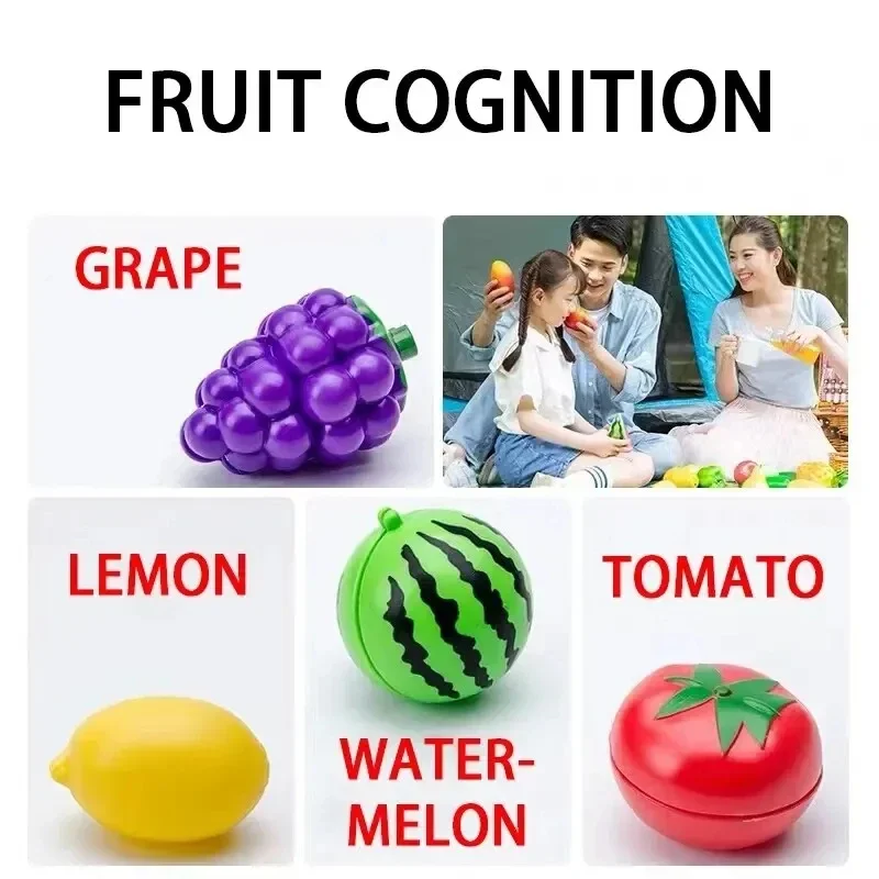 Cutting Play Food Toy for Kids Kitchen Toys Pretend Play Fruit Vegetable Pizza Cake Accessories Early Educational for Girl's Toy thumbnail 4
