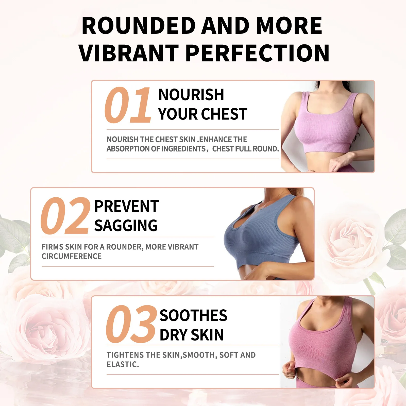 Rose Breast Essential Oil Plump Full Keep Firming Size up Lifting Treatment Massage Bigger Sexy Boobs Spa Breast Enlargement Oil thumbnail 6