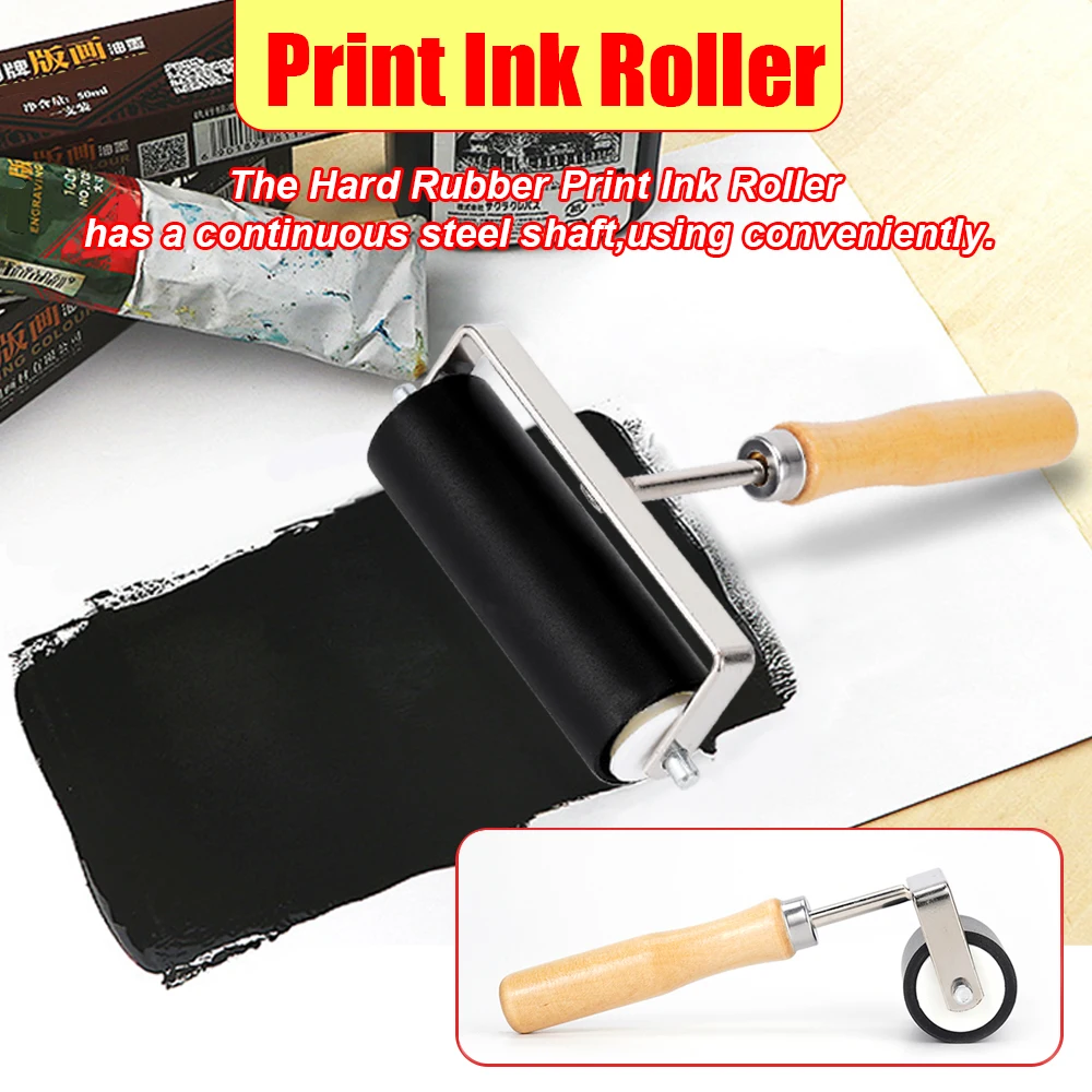 Professional Rubber Roller Brayer Ink Painting Printmaking Roller Art Craft Projects Ink Stamping Tool Home Paint Roller Tool thumbnail 2