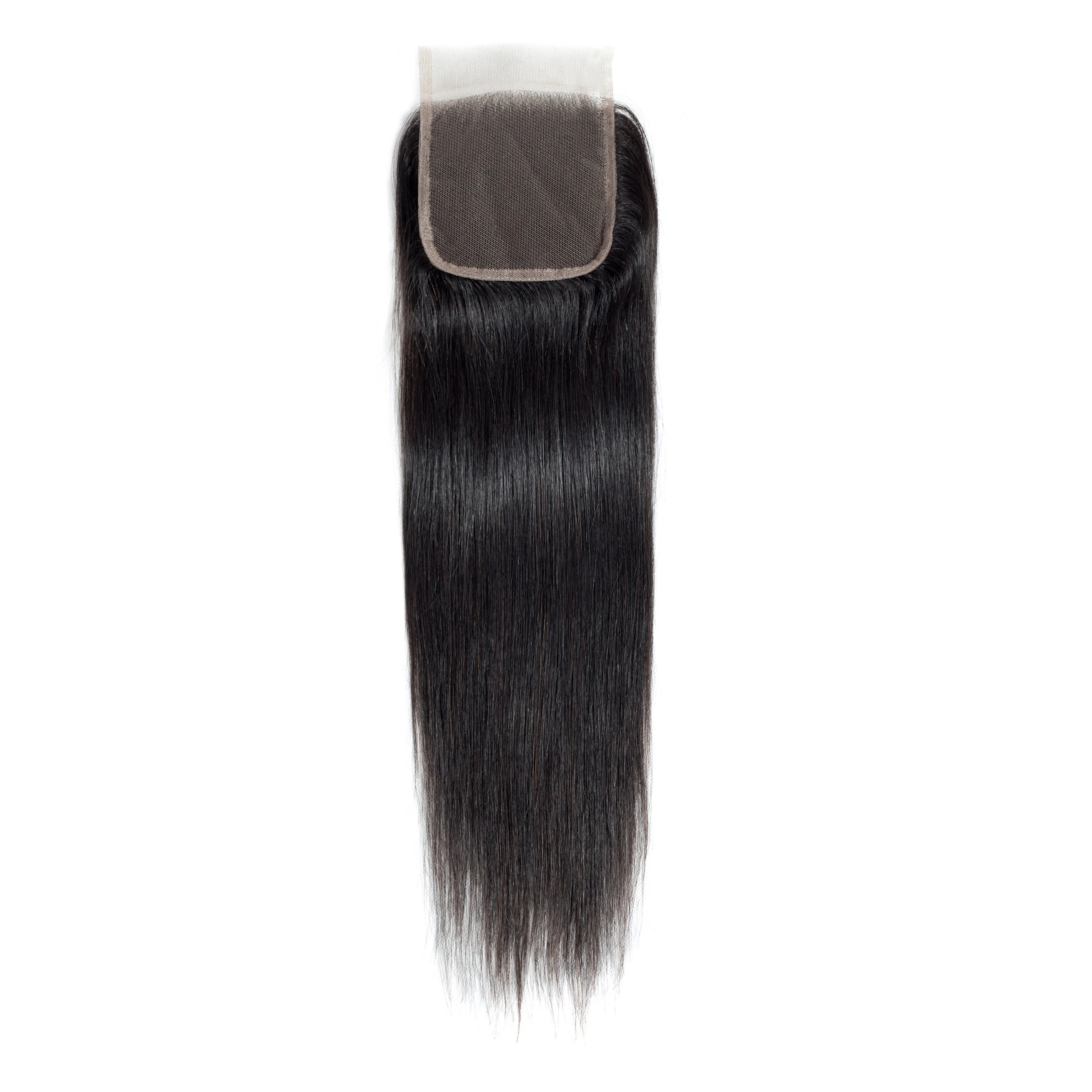 Straight Black 4x4 Lace Frontal Closure Remy Brazilian Human Hair 10/12/14/16/18/20/22/24 inch thumbnail 6