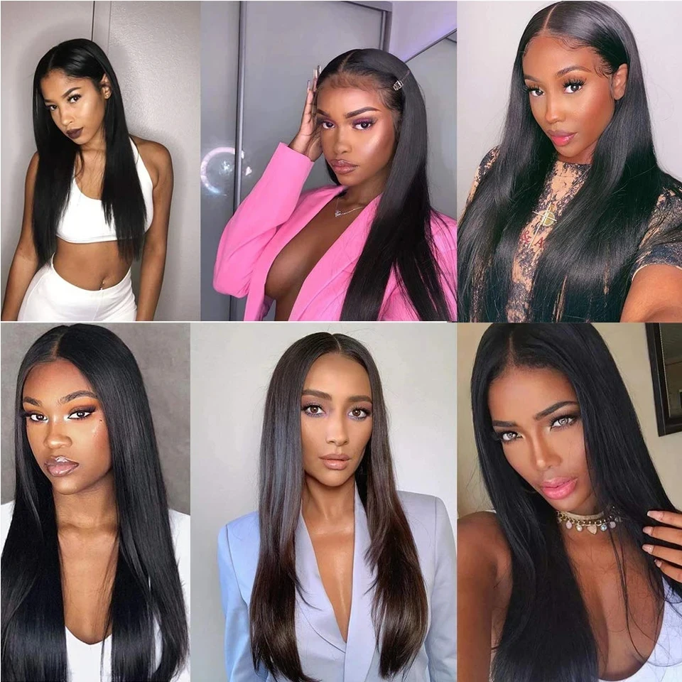 Straight Black 4x4 Lace Frontal Closure Remy Brazilian Human Hair 10/12/14/16/18/20/22/24 inch thumbnail 2
