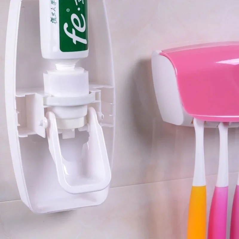 Bathroom Accessories Automatic Toothpaste Dispenser Dust-proof Toothbrush Holder Wall Mount Stand Toothpaste Squeezers Tooth thumbnail 2