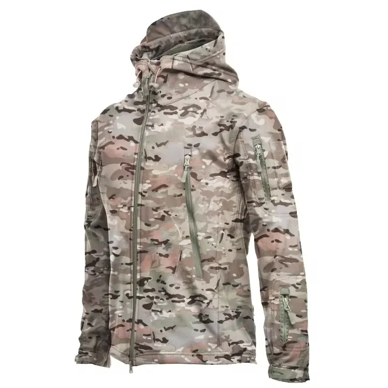 Military Shark Skin Soft Shell Jackets Men Tactical Windproof Waterproof jacket men Army Combat Jackets Mens Hooded Bomber Coats thumbnail 5