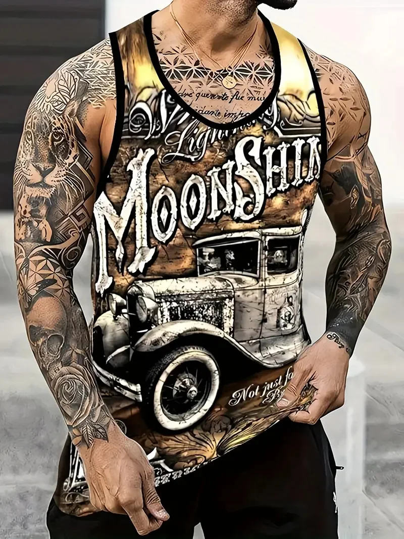 3D Skull Print Round Neck Summer Adult Men's Vest Clothing Basketball Sleeveless Outdoor Sports Gym Breathable Sleeveless Vest thumbnail 4