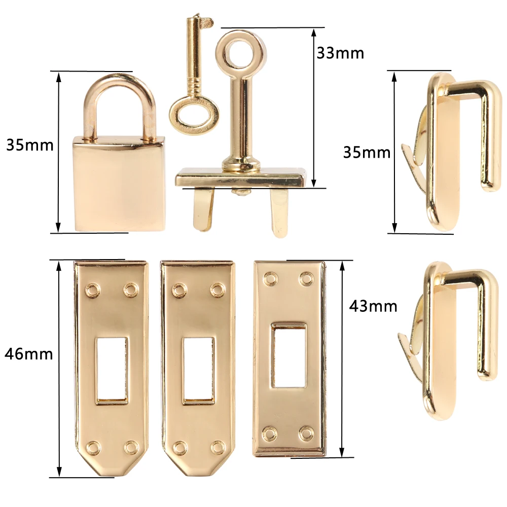 7pcs/set Metal Clasp Lock Lockbutton for Women Handbag Shoulder Bag Purse DIY Accessories thumbnail 2