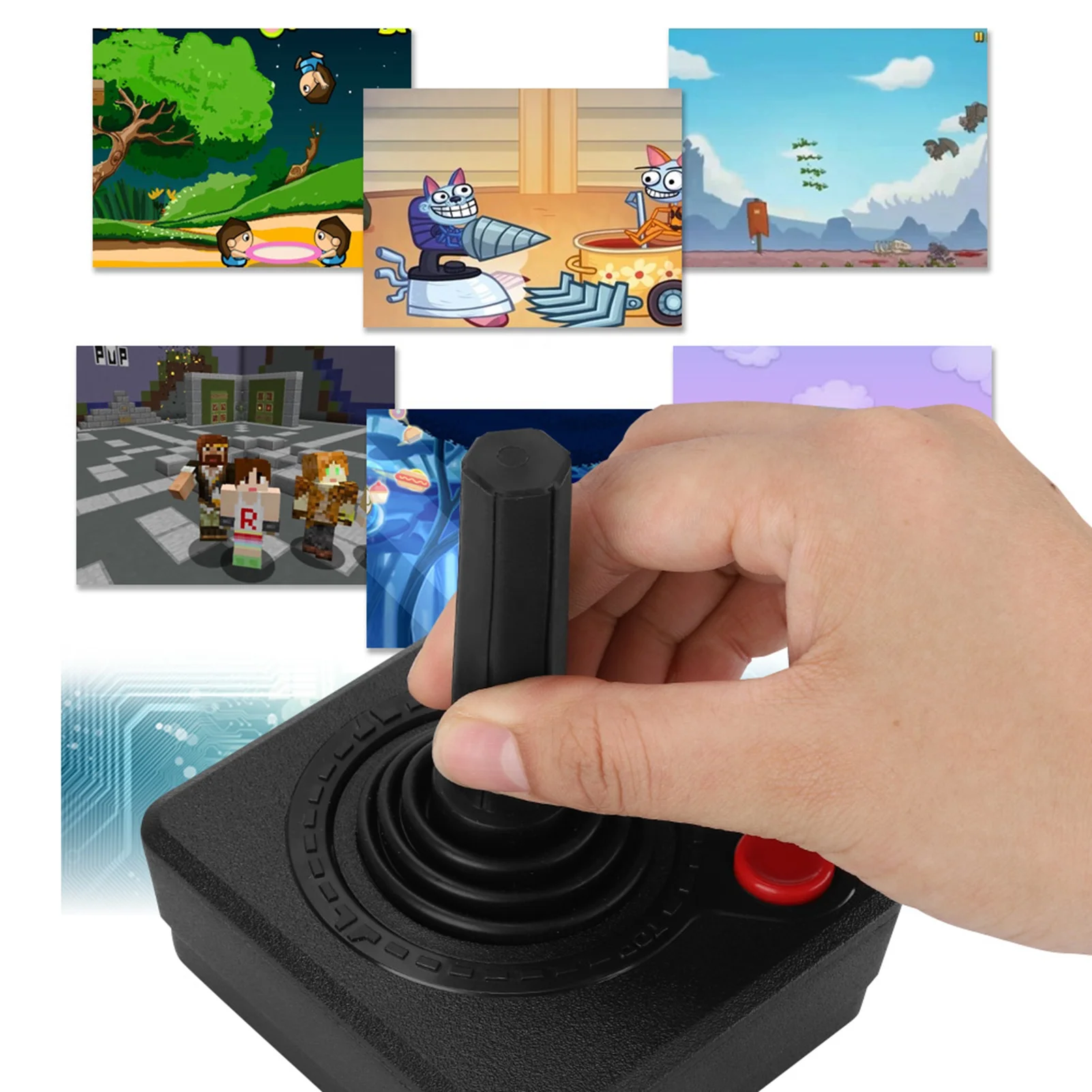 Ergonomic Comfortable Wireless Controller Analog Stick Wear Resistant 3D Analog Joystick Friendly Materials ABS for Atari 2600 thumbnail 3