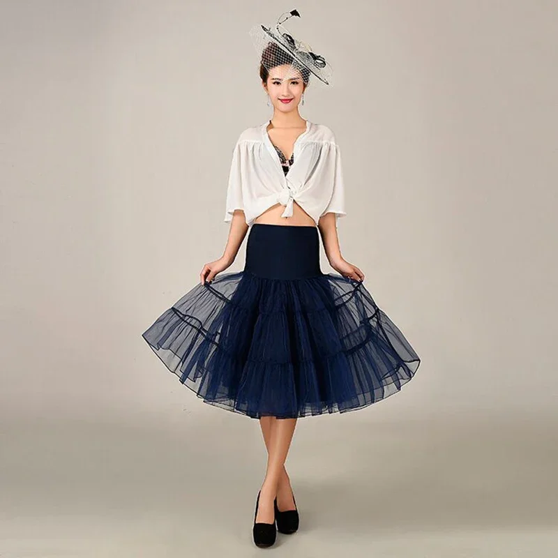Short Tutu Petticoat Crinoline 50s Swing Vintage Tutu 26" Retro Underskirt Petticoat Fancy Net Rockabilly thumbnail 5