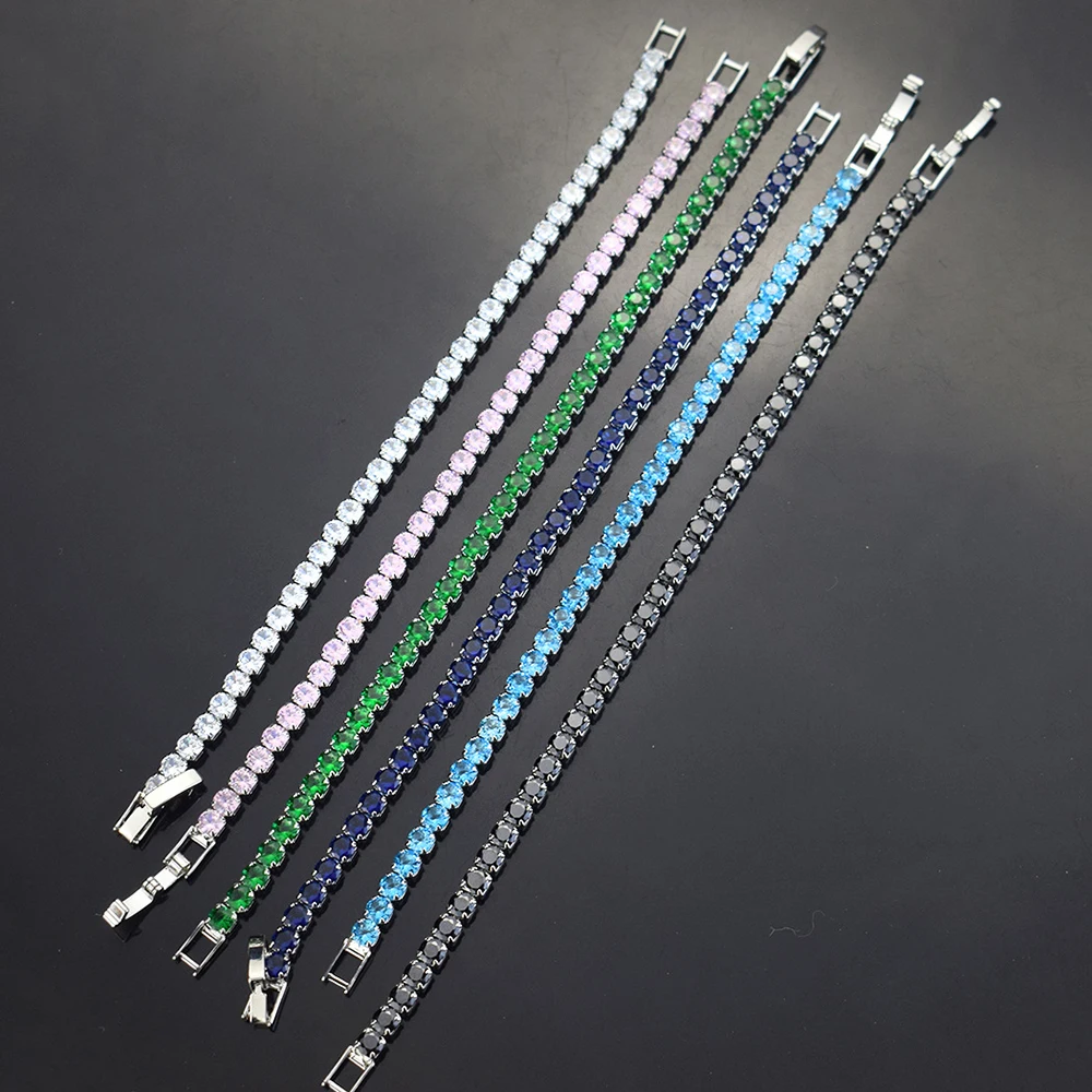 4mm Micro-inlaid Zircon Tennis Bracelet for Women 2025 New Men Bracelet Homme Jewelry Accessories Wholesale thumbnail 3