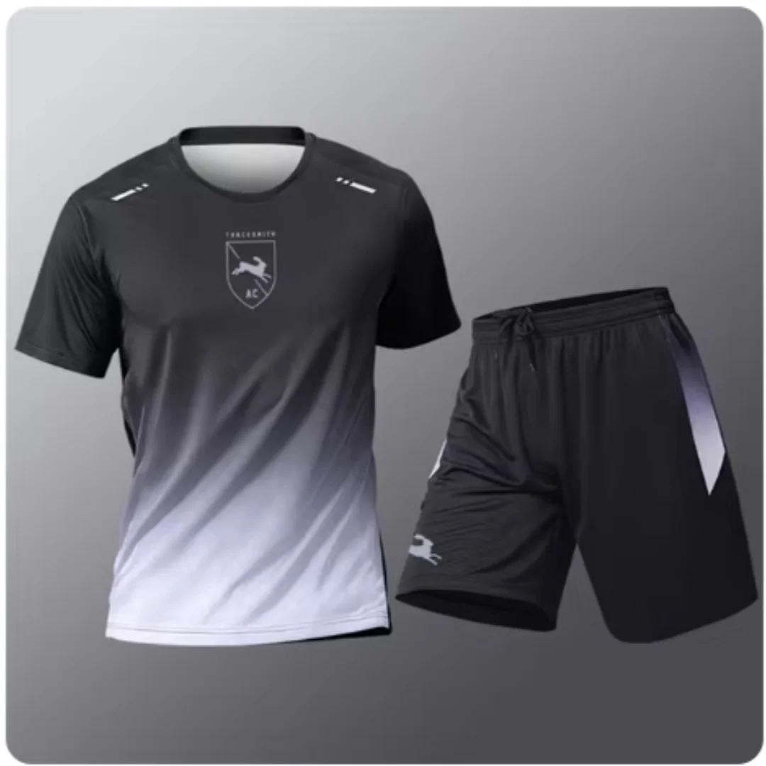 Summer Fitness Men Running Short Sleeve T-Shirt +Shorts Two Piece Set Sportswear Casual Fitness Sports Quick-drying Sets S-4XL thumbnail 2