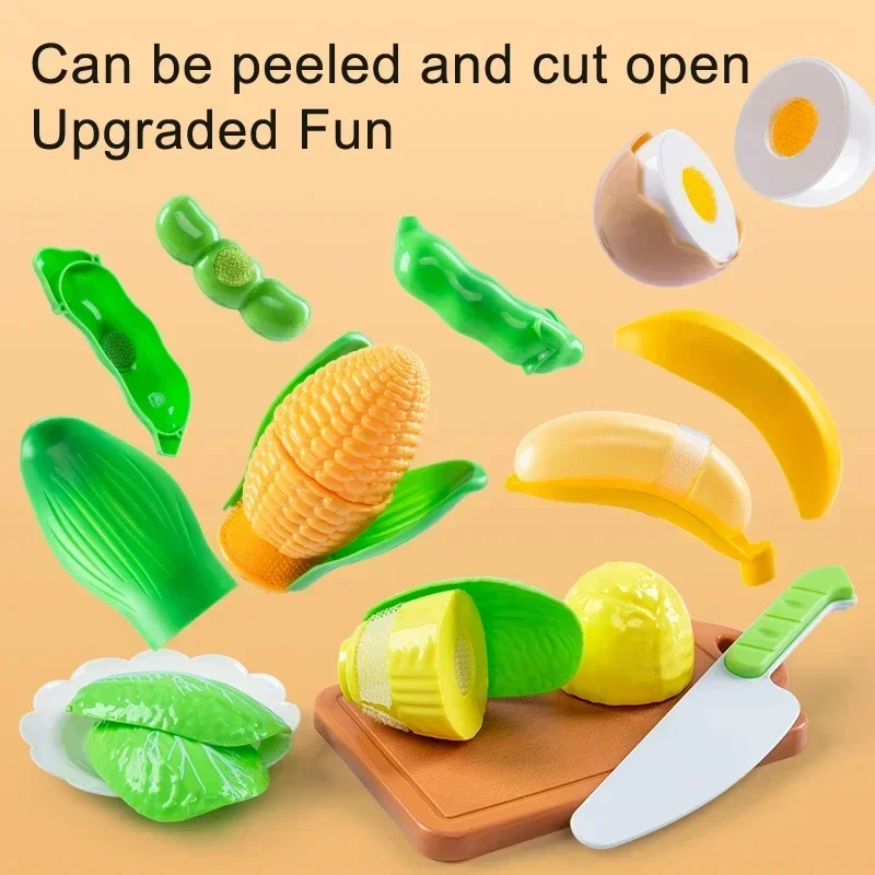 Cutting Play Food Toy for Kids Kitchen Toys Pretend Play Fruit Vegetable Pizza Cake Accessories Early Educational for Girl's Toy thumbnail 5