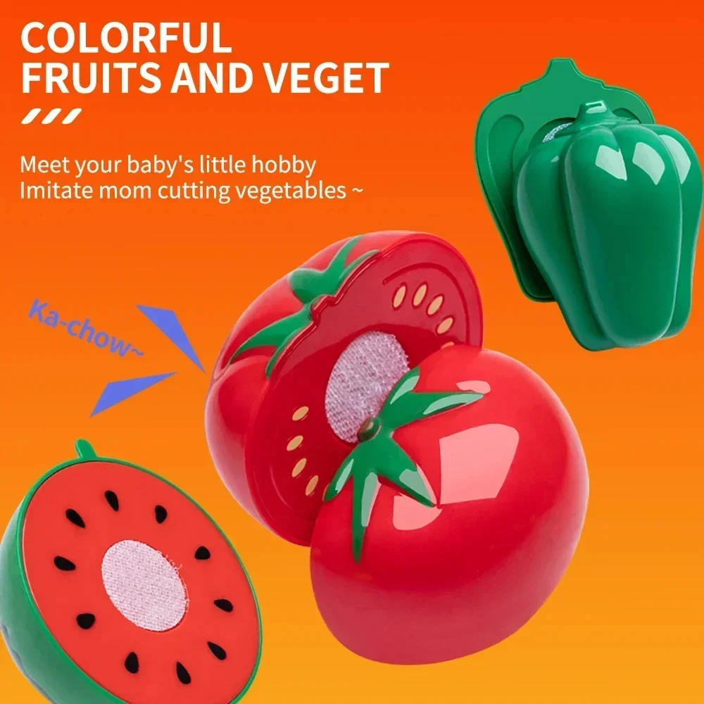 Cutting Play Food Toy for Kids Kitchen Toys Pretend Play Fruit Vegetable Pizza Cake Accessories Early Educational for Girl's Toy thumbnail 2