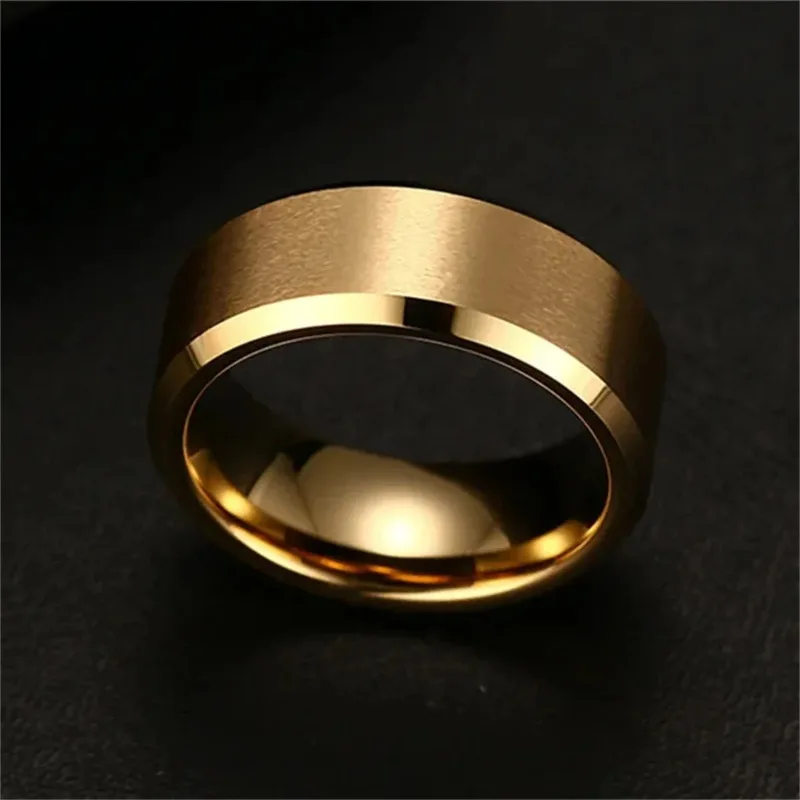 Charm Jewelry Ring for Men Women Stainless Steel Black Rings Wedding Engagement Band Quality Matte Male Jewelry thumbnail 5