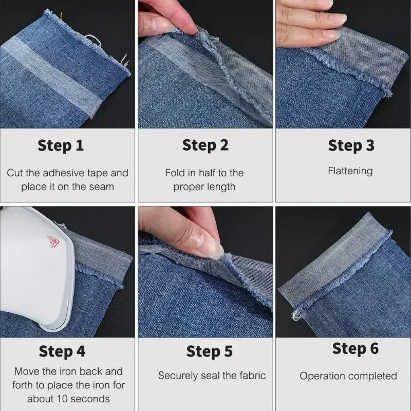 Double-sided Non-woven Interlining Adhesive Tape Iron On Hem Tape Edge Shorten Repair Pants For Hats Clothes DIY Sewing Crafts thumbnail 6