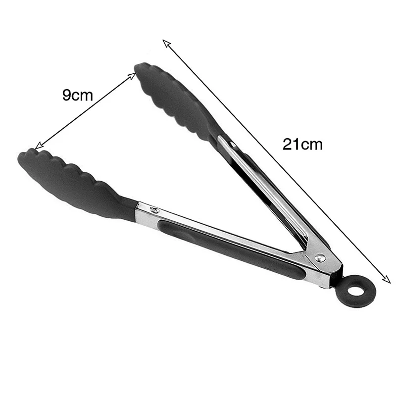 Food Tong Stainless Steel Kitchen Tongs Silicone Nylon Non-Slip Cooking Clip Clamp BBQ Salad Tools Grill Kitchen Accessories thumbnail 2